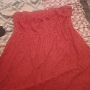 Coral strapless dress sz 3x